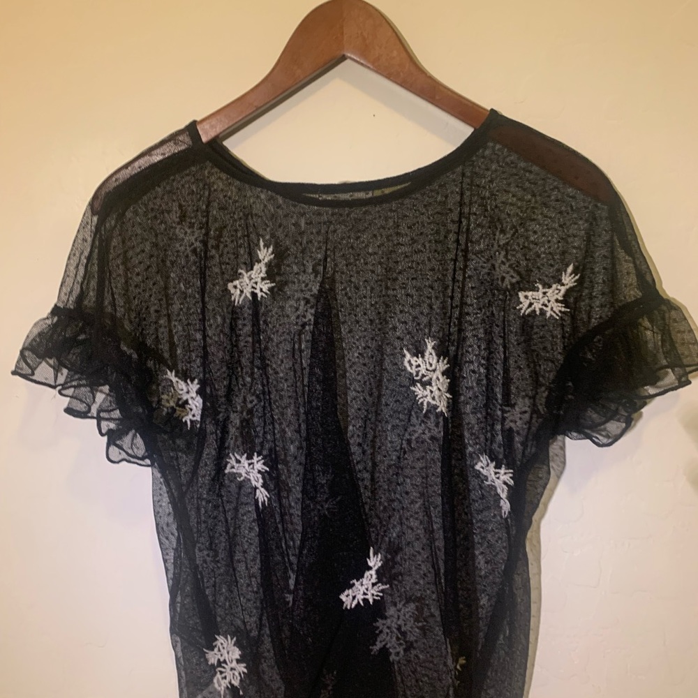 BLACK SHEER TOP 🖤